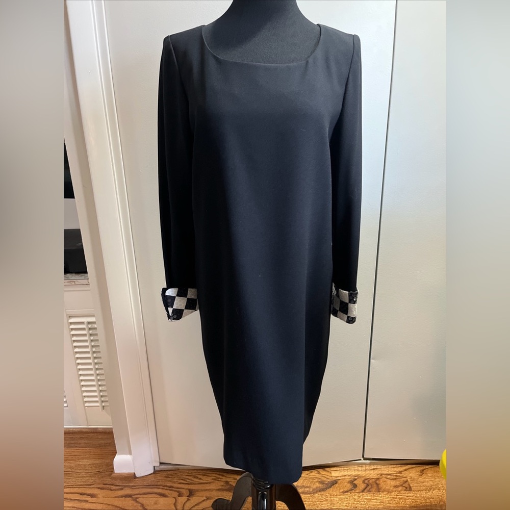 Vintage 70s/80s A. J. Bari Women's Long Sleeve Black Dress Sequin Cuffs Size 6